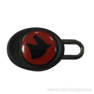 Nylon zipper puller with epoxy in it, perfect in designs, nickle and lead-free of the metal wire